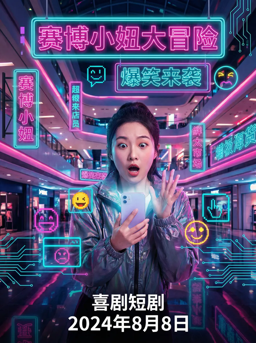 泷泽萝拉快播地址 搞笑喜剧短剧 - 赛博小妞大冒险海报